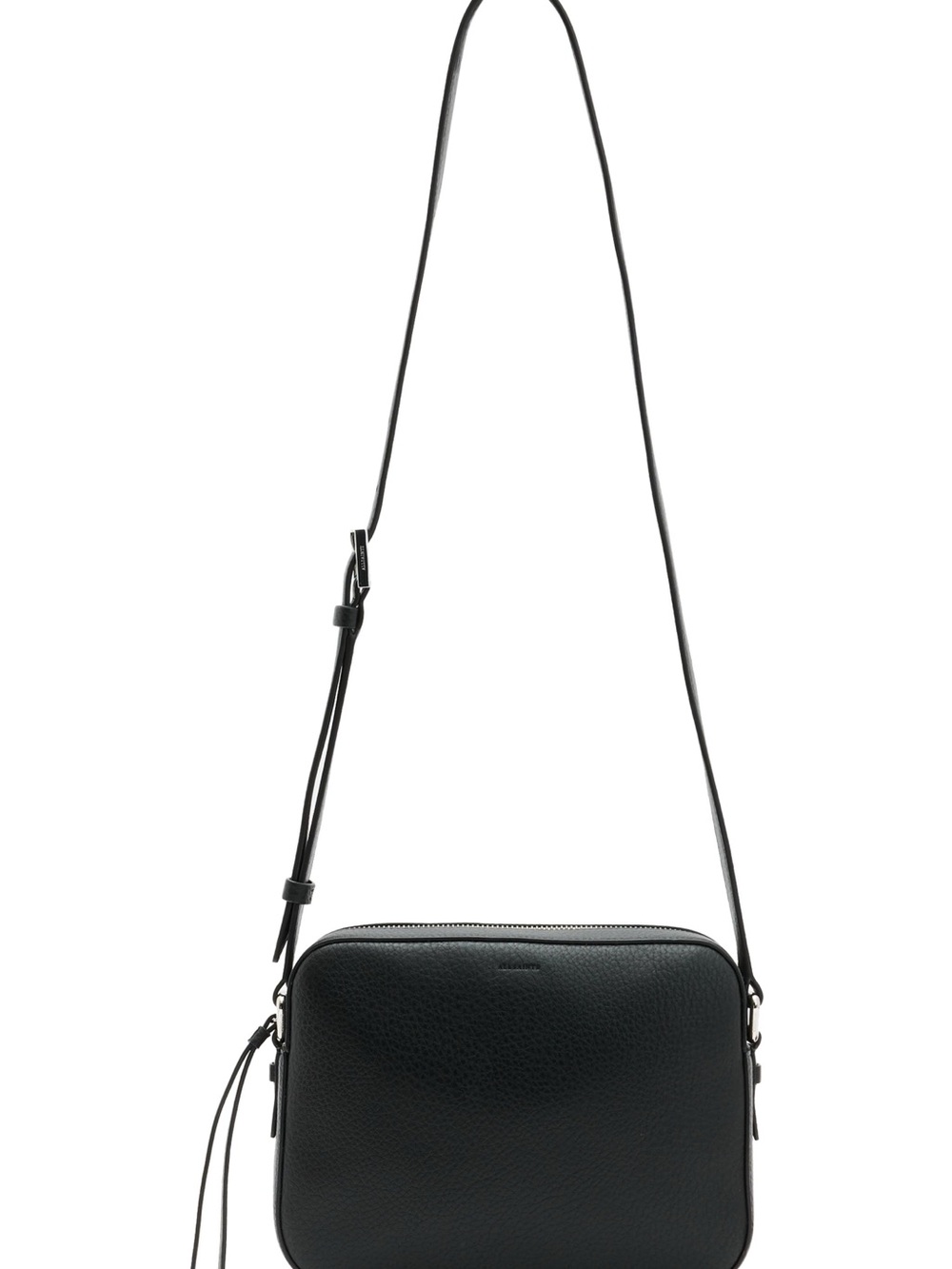All Saints Black Leather Captain Crossbody